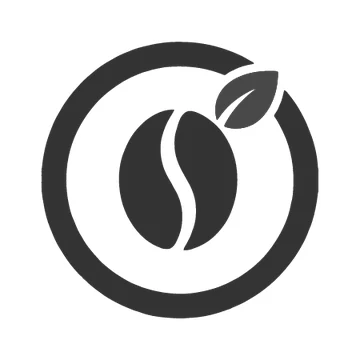 Coffee bean logo, grayscale version