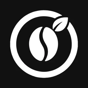 Coffee bean logo, white version on black